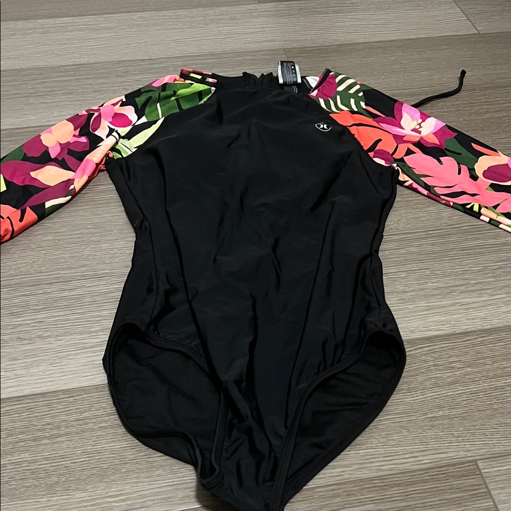 Colorful Floral Long Sleeve Swimsuit